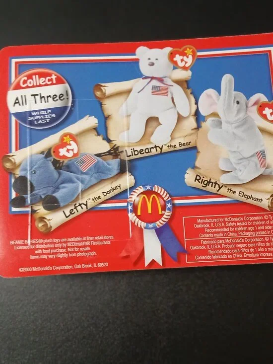 Two  Ty Teenie Beanie Babies From McDonald;s American Trio - Picture 5 of 5